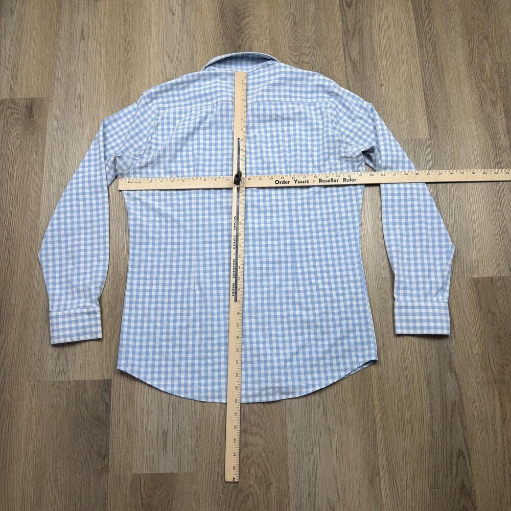 Mizzen + Main Shirt Mens Large Blue Gingham Leeward Trim Fit Dress Button Up - Picture 7 of 10